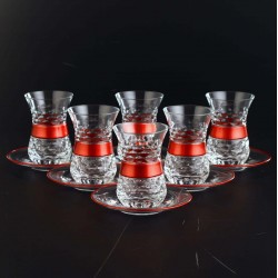 Red Color Thin Waist Toros Cutting Tea Set
