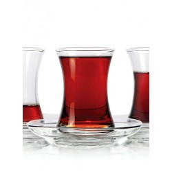 Thin Waist Turkish Tea Cups For Six Plain Design