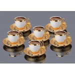 Organic Dyed Luxury Gold Color Coffee Set White Cups