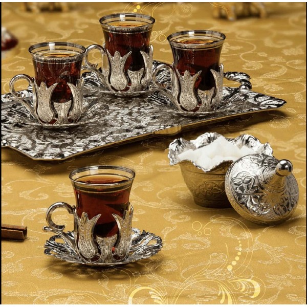 Turkish Tea Set Tulip Design