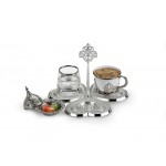 Trigon Style Turkish Coffee Set Silver for One Person