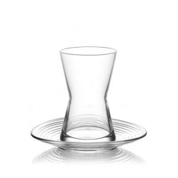 Ultra Thin Waist Turkish Tea Glasses Set Classic Design  With Saucers
